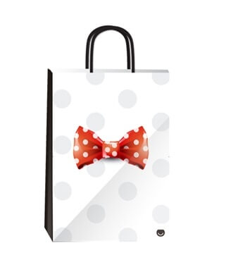 Bolsa P/Regalo Romipack Moño Dots 14X20