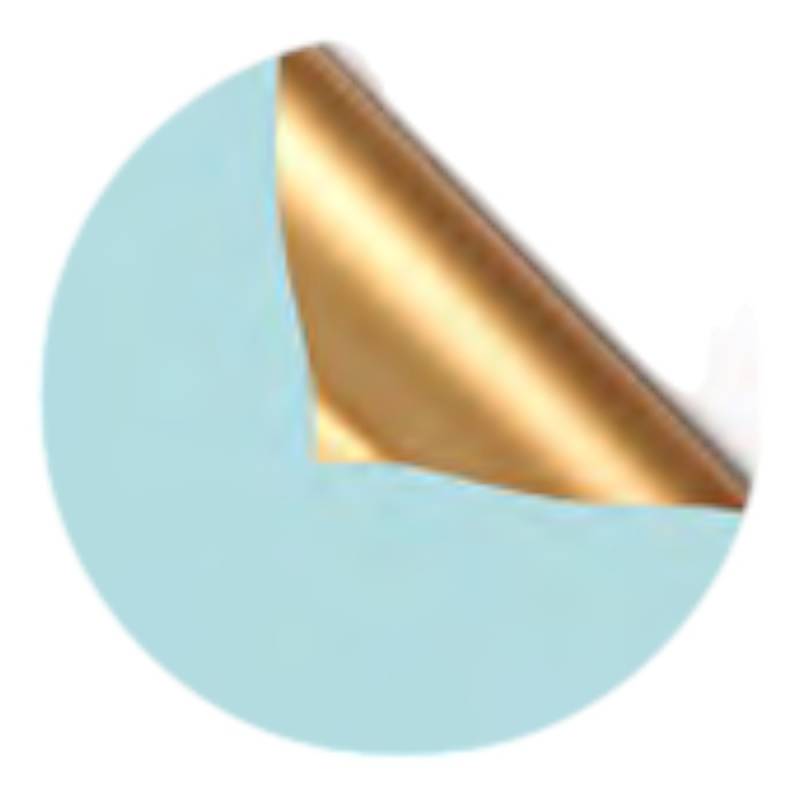 Papel Coreano Rexon 57X57Cm Bicolor Dorado 056 Celeste 13 Paq X 10