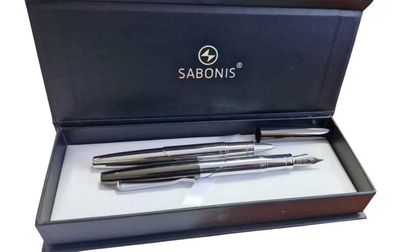 Lapicera Pluma Sabonis + Roller I12 Imperial Brillante En Estuche
