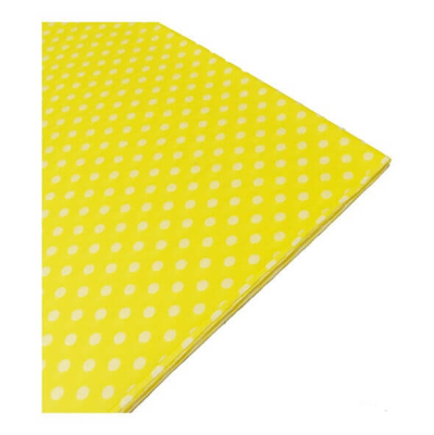 Papel Barrilete Lunares Amarillo Paq X 10