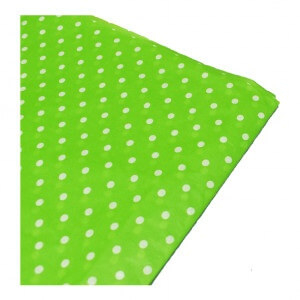 Papel Barrilete Lunares Verde Manzana Paq X 10