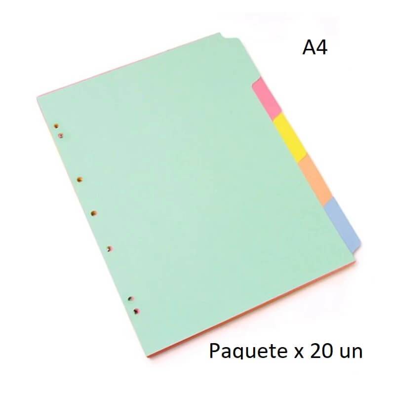 Separador Cartulina 5 Posiciones A4/Carta