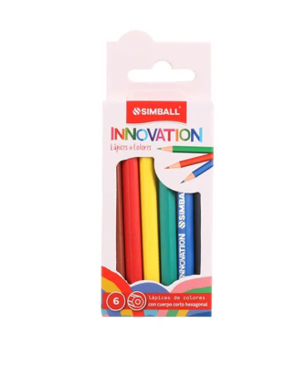 Lapices De Colores Simball Innovation X 6 Cortos