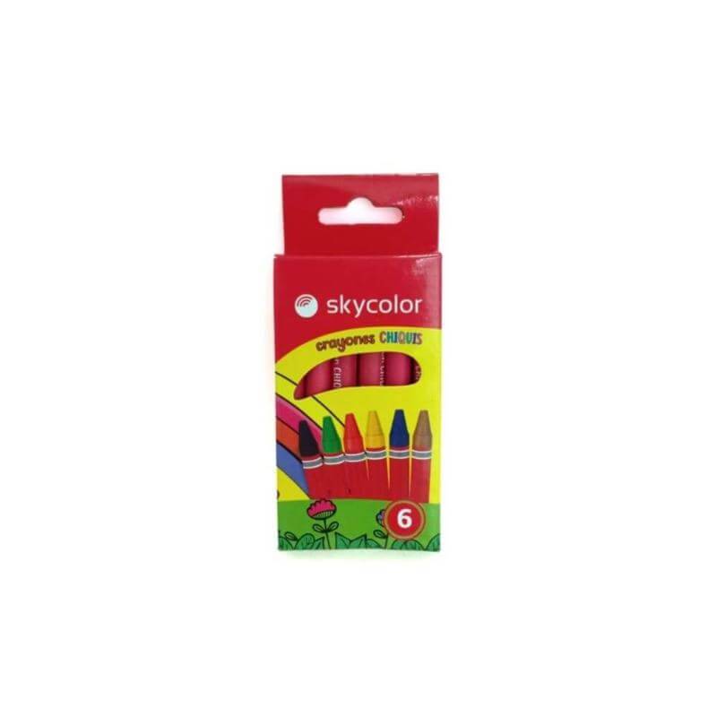 Crayones Skycolor Chiquis X 6 Cortos  Jj10401-6