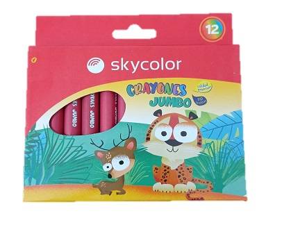 Crayones Skycolor Jumbo X 12 Cortos  Jj104309-12