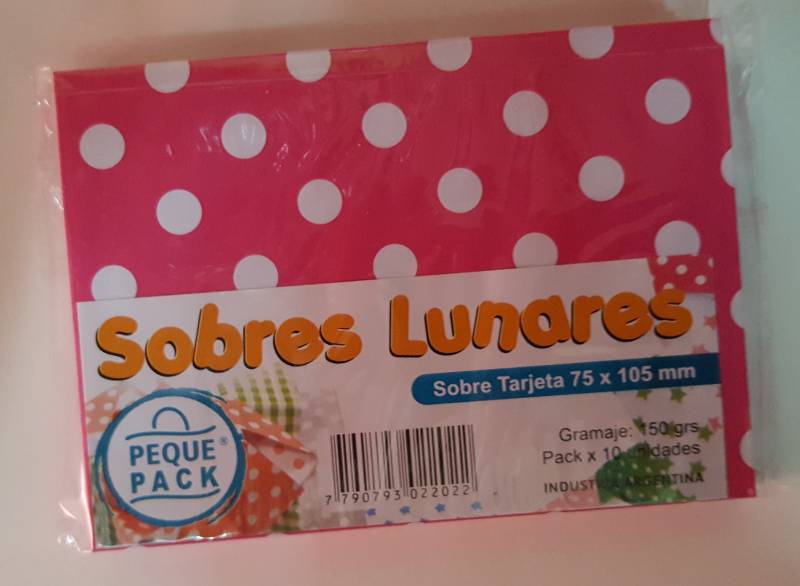 Sobre Tarjeta 75X105Mm Lunares Paq X 10 Un Peque Pack Fucsia