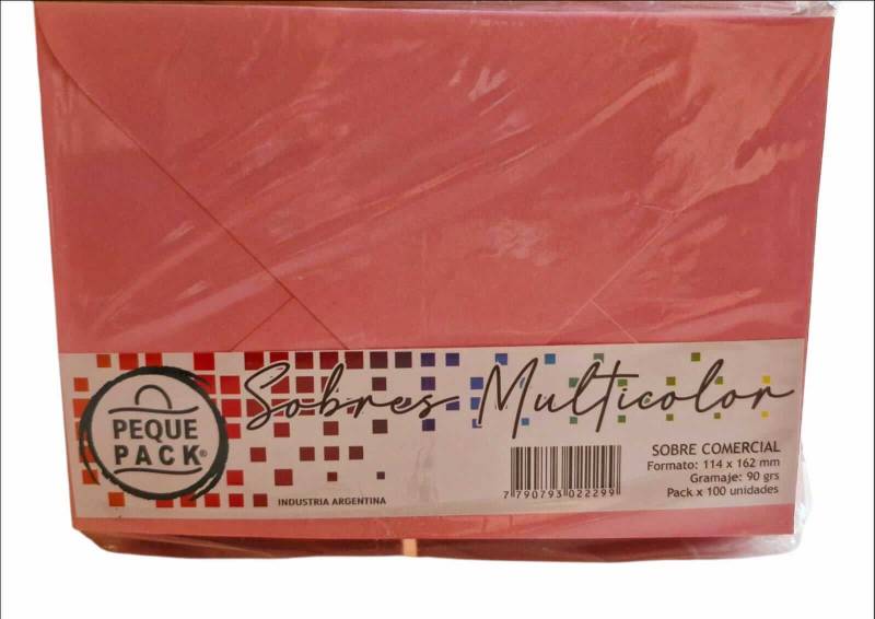 Sobre Comercial 114X162Mm 90G Color Paq X 100 Un Rosa