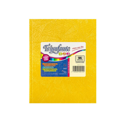 Cuaderno Triunfante 123 Forrado 19X23 T/D 96 Hjs Cuadriculado Amarillo