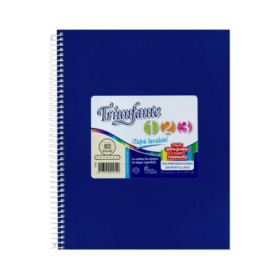 Cuaderno Triunfante Forrado 21X27 C/Esp 60 Hjs Rayado Azul