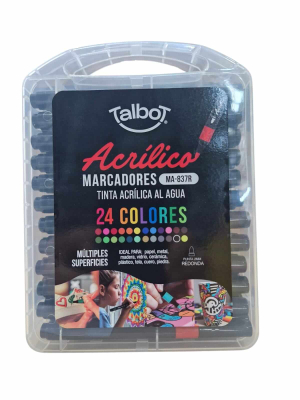 Marcadores Talbot Acrílico Estuche X 24 Colores 