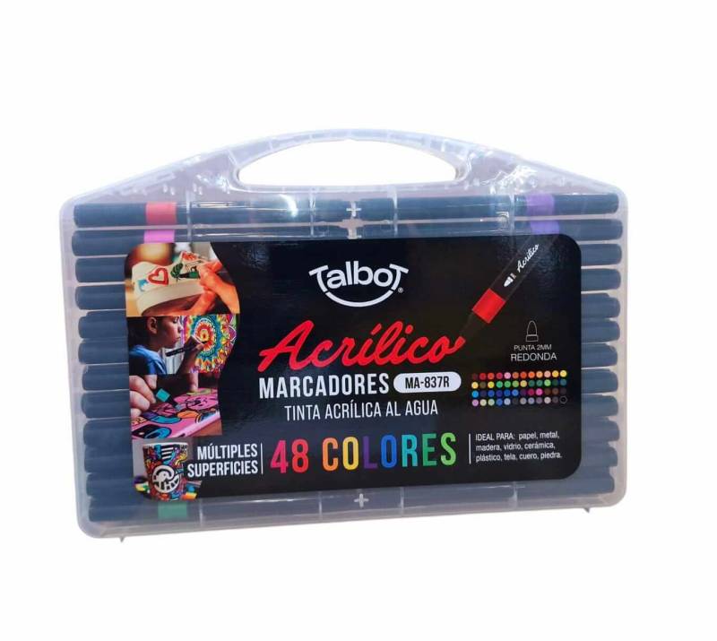 Marcadores Talbot Acrílico Estuche X 48 Colores