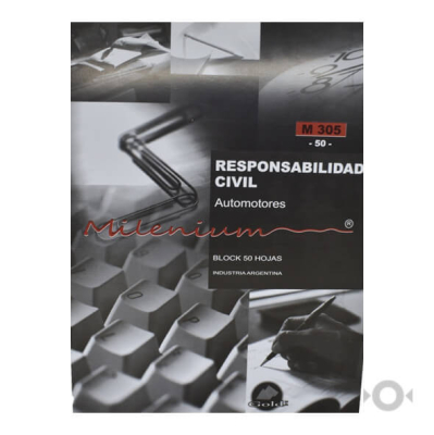 Talonario Responsabilidad Civil 50 Hjs Oficio M305 