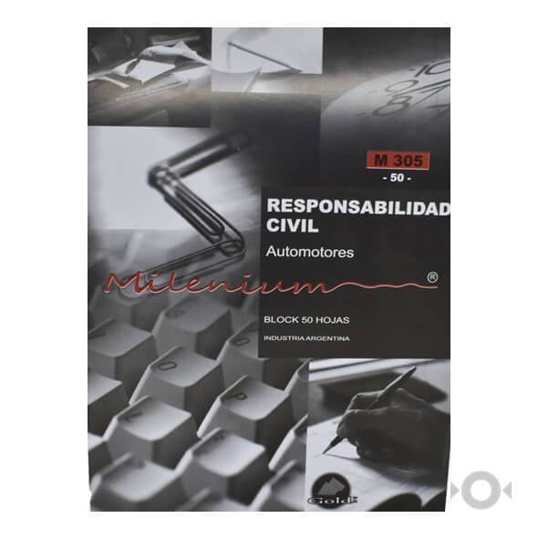 Talonario Responsabilidad Civil 50 Hjs Oficio M305