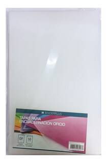 Tapa P/Encuadernación Pvc Oficio Cristal Paq X 50 Unid