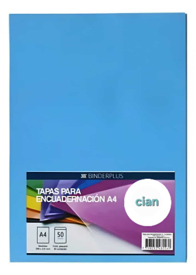 Tapa P/Encuadernación Pvc A4 Paq X 50 Unid Cian