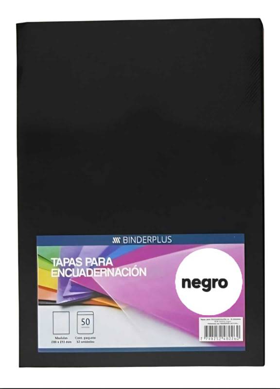 Tapa P/Encuadernación Pvc A4 Paq X 50 Unid Negro