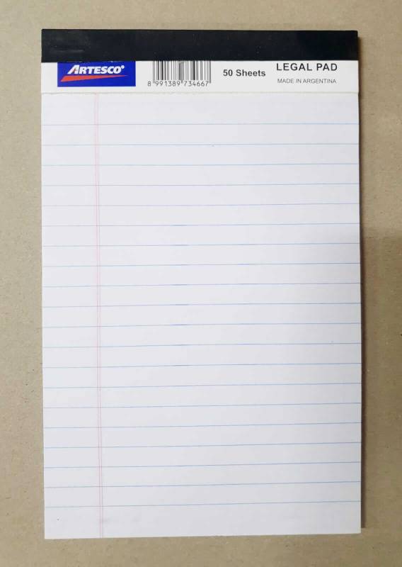 Block Artesco Legal Pad Esquela 50 Hjs Rayado