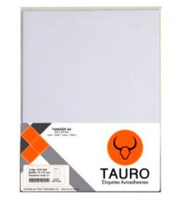 Etiquetas A4 Tauro Autoadhesiva Hoja Entera X 100 Hjs