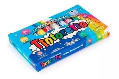Témpera Escolar Tintoretto Caja 8 Ml X 10 Unid Blanco