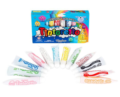 Témpera Escolar Tintoretto Caja 8 Ml X 10 Unid Surtido