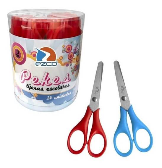 Tijera Ezco Escolar Pekes 12 Cm