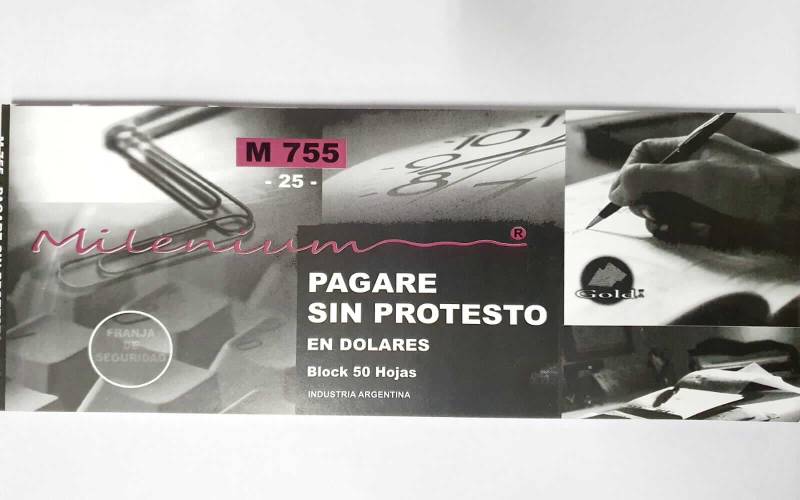 Talonario Pagare En U$S S/Protesto Milenium M755