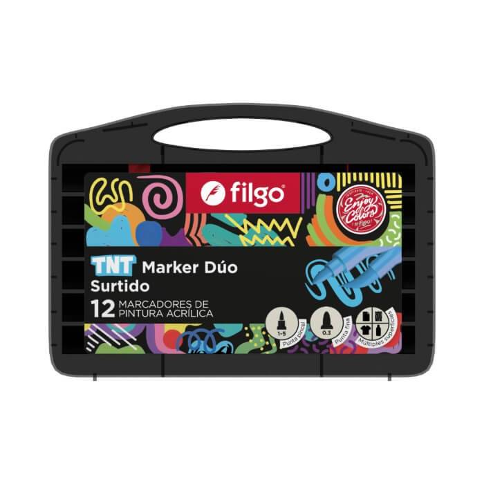 Marcadores Filgo Tnt Marker Duo Acrilico Estuche X 12 Surt