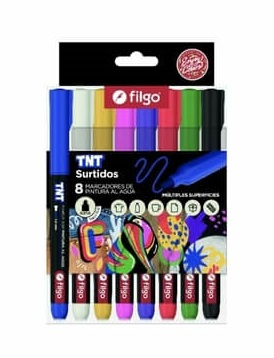 Marcadores Filgo Tnt 1.0 Al Agua Estuche X 8 Surtido