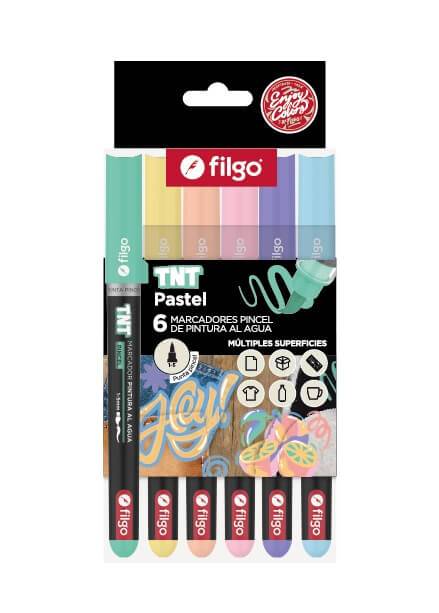 Marcadores Filgo Tnt Brush Estuche X 6 Pastel