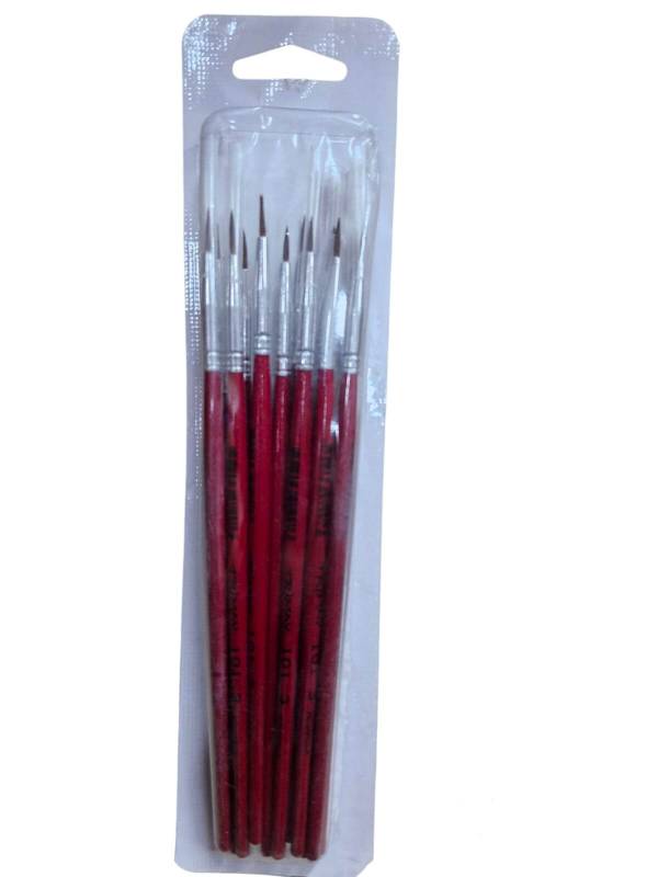 Pincel Trimay 101 Nº 0 Redondo Mango Rojo Paq X 12