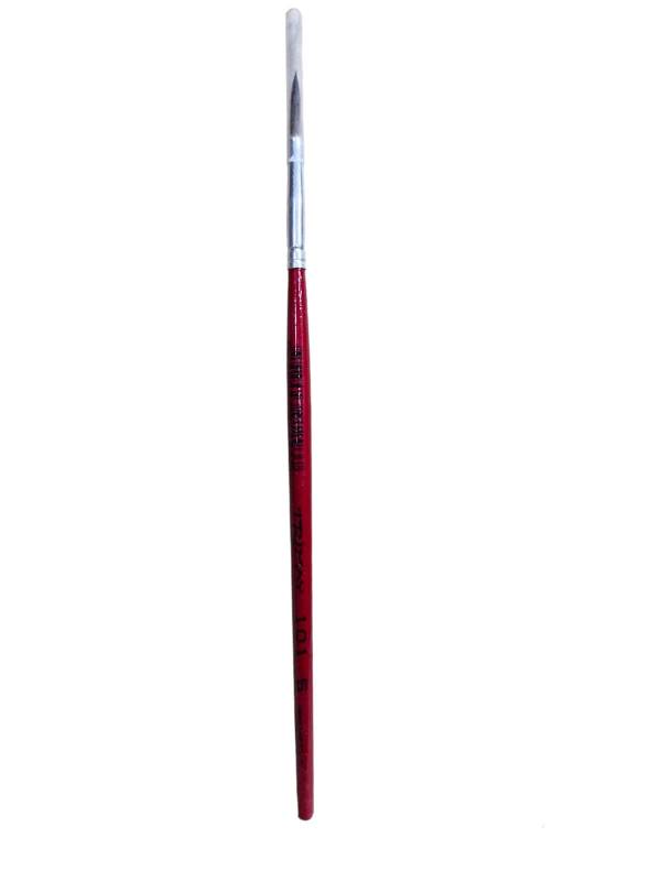 Pincel Trimay 101 Nº 5 Redondo Mango Rojo Paq X 12