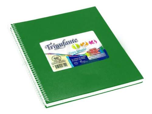 Cuaderno Triunfante Forrado 21X27 C/Esp 60 Hjs Cuadriculado Verde