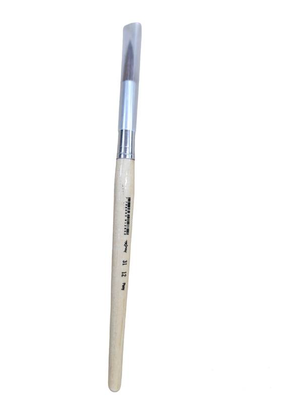 Pincel Trimay 31 Nº 12 Redondo Mango Madera Paq X 12