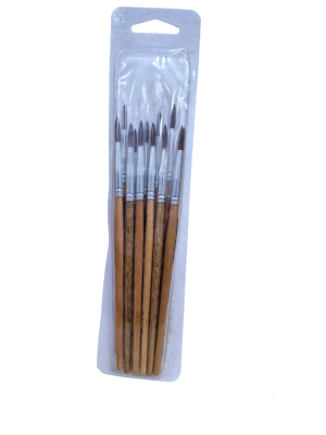 Pincel Trimay 31 Nº 5 Redondo Mango Madera Paq X 12