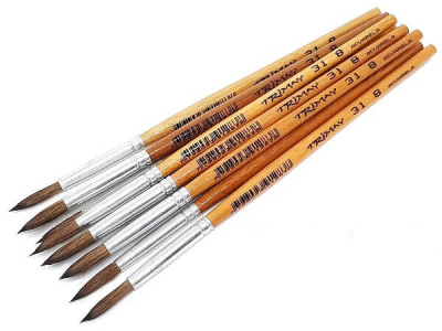 Pincel Trimay 31 Nº 4 Redondo Mango Madera Paq X 12