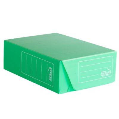 Caja Archivo Plástico Corrugado Verde Oficio 12 Cm Plana