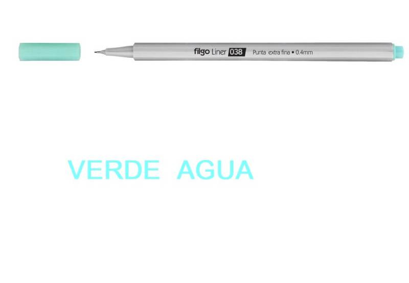 Microfibra Filgo 038 Line 0.4Mm Verde Agua Caja X 10 Unid